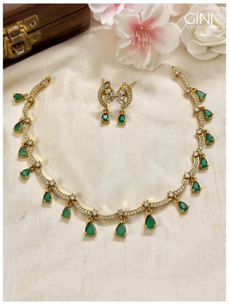Cresent Emerald Necklace