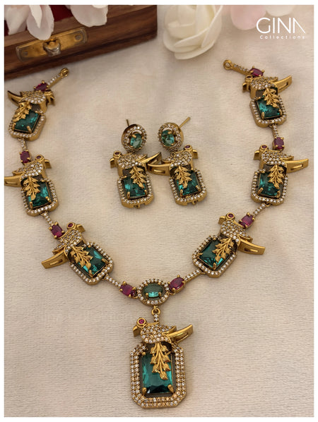 AD Moissanite Bird Motifs Necklace