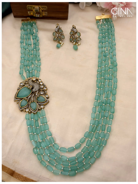 Five Layered Mayuri Side Pendant Haram