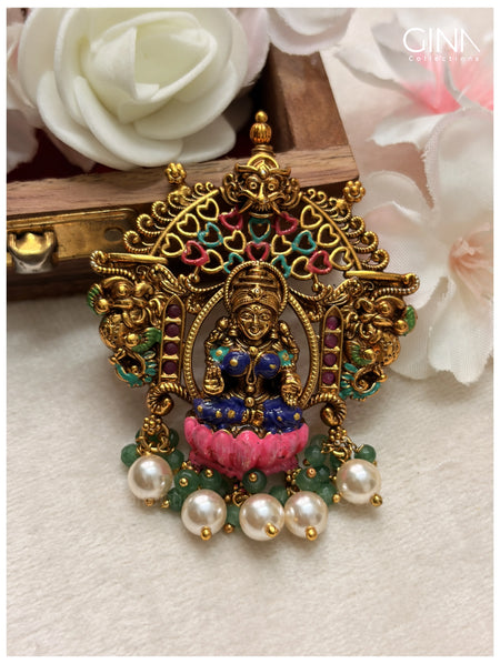Lakshmi Meenakari Pendant and Earrings Alternative View