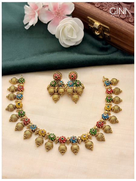 Traditional Meenakari Non-Idol Necklace
