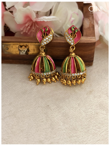 Meenakari Lilly Jhumkas