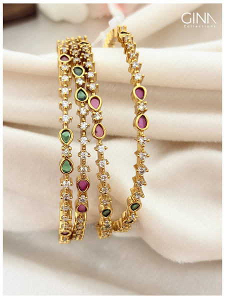 Multicolor Minimal Stone Bangles Alternative View