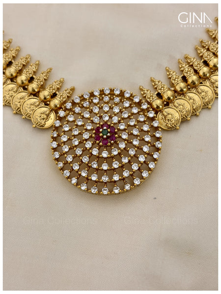 Lakshmi Coin with Grand White Pendant Alternative View