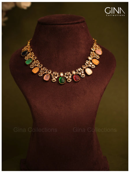 Multi Color Moissanite Stones Necklace