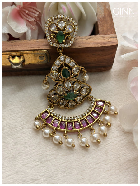 Kemp with Pearl Drops Chandbali Alternative View