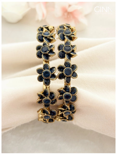 Premium Floral Bangles - Navy Blue Alternative View
