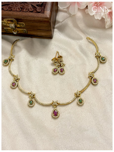 AD Studded Multicolor Gemstones Drops