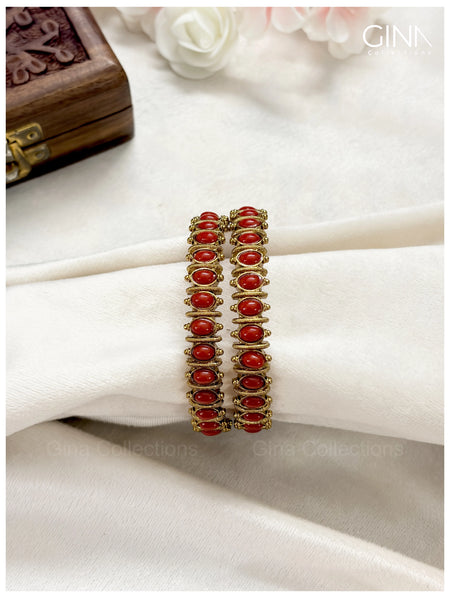 Antique Gold Bangles - Pavazham Alternative View