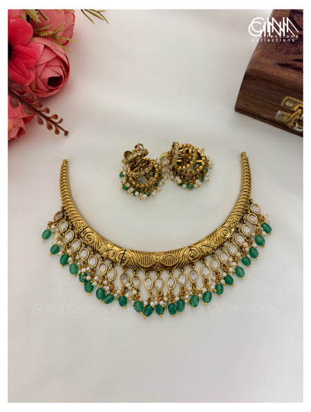 Elegant Antique Hasli Necklace Set with Spiral Earrings Alternative View