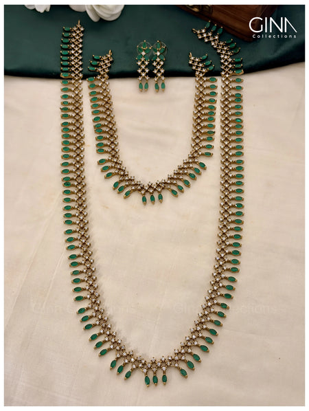 Stunning Emerald & AD Necklace and Haram Combo