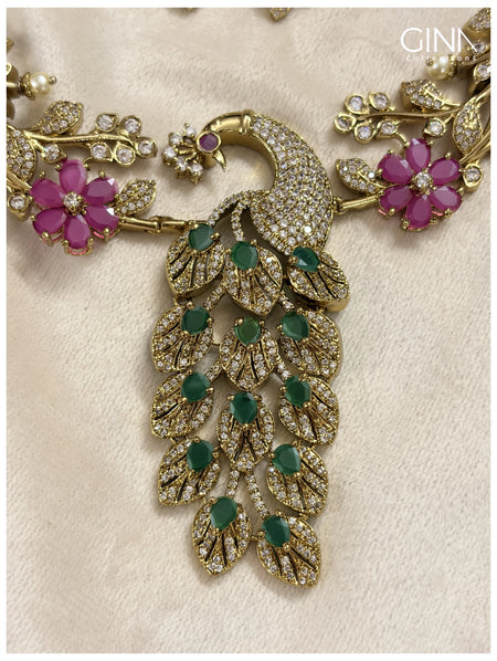 Mayuri Floral Kanti with Earrings Alternative View