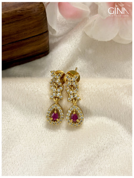 AD Studded Multicolor Gemstones Drops Alternative View