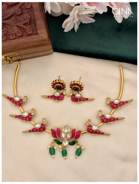 Bird Motif Kanti Necklace