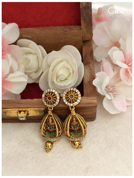 Meenakari Chakra Jhumkas