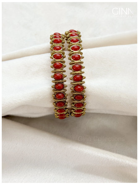 Antique Gold Bangles - Pavazham