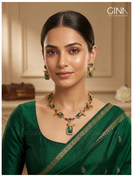 AD Moissanite Bird Motifs Necklace Alternative View