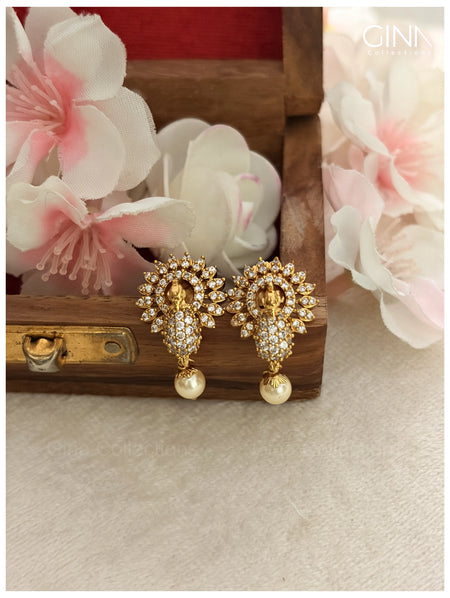Peacock with Pearl Drops Stud Alternative View